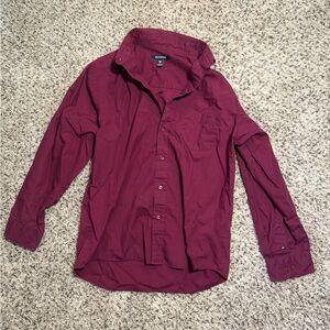 George Boys Burgundy Button-Down Shirt